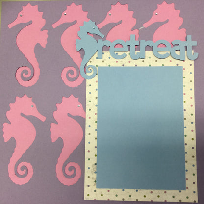 Premade Page SEAHORSE RETREAT (1) 12&quot;x12&quot; Scrapbook @Scrapbooksrus