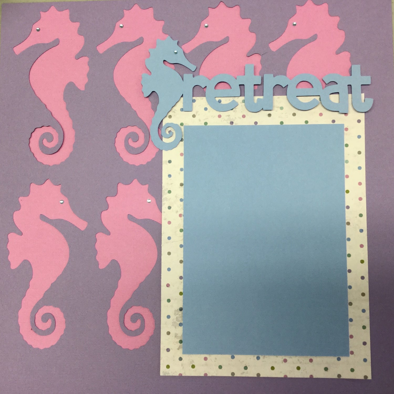 Premade Page SEAHORSE RETREAT (1) 12&quot;x12&quot; Scrapbook @Scrapbooksrus