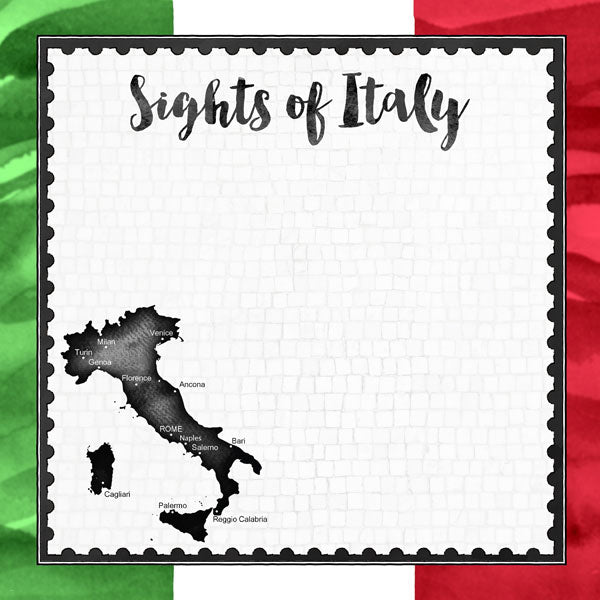 ITALY PAPER PACK 12&quot;X12&quot; Travel Scrapbook Papers 8 SheetsScrapbooksrus 