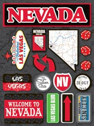 NEVADA Reminisce 17pc Jet Setters DieCut Stickers Las Vegas 7327 - Scrapbooksrus