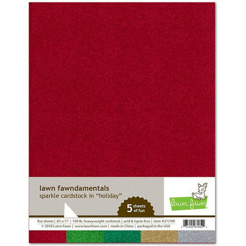 Lawn Fawndamentals Sparkle Cardstock HOLIDAY