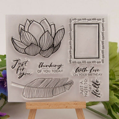 LOTUS LEAF Clear Acrylic Stamp Set 7pc