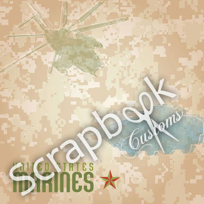 Scrapbook Customs 7pc MARINES SCRAPBOOK KIT 12&quot;X12&quot; Papers 1A