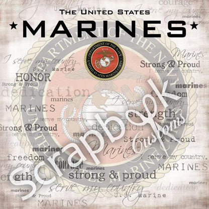 Scrapbook Customs 7pc MARINES SCRAPBOOK KIT 12&quot;X12&quot; Papers 1A