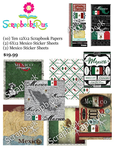 MEXICO FULL KIT #1 Sightseeing Discover Travel Scrapbook Paper Stickers Scrapbooksrus 