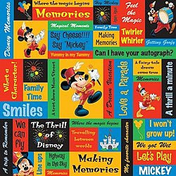 Disney Sandylion MICKEY PHRASES 12&quot;X12&quot; Scrapbook Paper - Scrapbooksrus