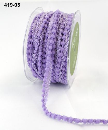 May Arts 3/8&quot; MINI POM POM RIBBON 1 yard yd - Scrapbook Kyandyland