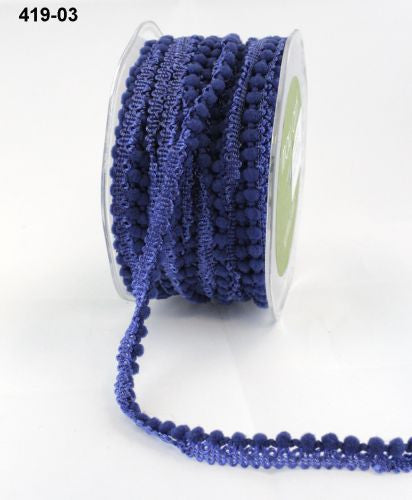 May Arts 3/8&quot; MINI POM POM RIBBON 1 yard yd - Scrapbook Kyandyland