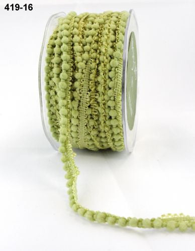 May Arts 3/8&quot; MINI POM POM RIBBON 1 yard yd - Scrapbook Kyandyland