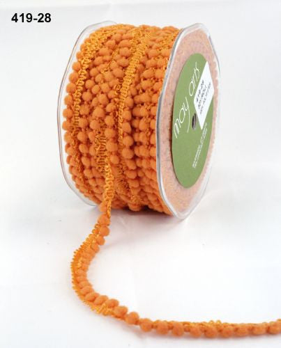 May Arts 3/8&quot; MINI POM POM RIBBON 1 yard yd - Scrapbook Kyandyland