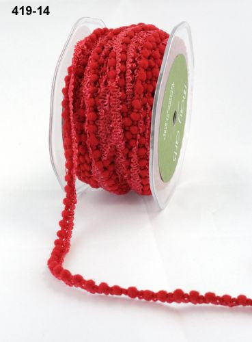 May Arts 3/8&quot; MINI POM POM RIBBON 1 yard yd - Scrapbook Kyandyland