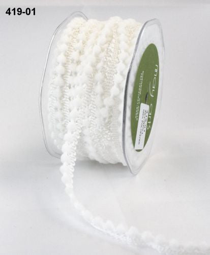May Arts 3/8&quot; MINI POM POM RIBBON 1 yard yd - Scrapbook Kyandyland