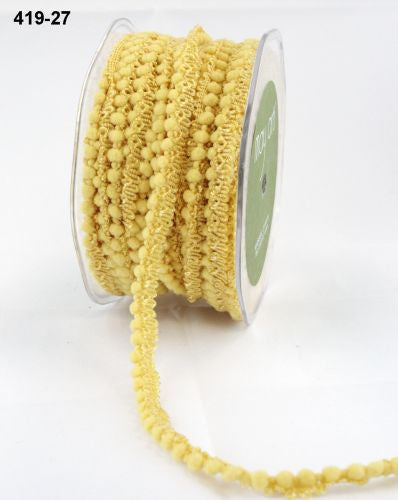 May Arts 3/8&quot; MINI POM POM RIBBON 1 yard yd - Scrapbook Kyandyland