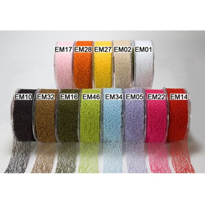 May Arts 1.5&quot; MESH WEB Ribbon 1 yard yd - Scrapbook Kyandyland