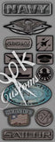 Scrapbook Customs US NAVY Antiqued Metallic 6"x12” Sticker
