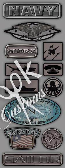 Scrapbook Customs US NAVY Antiqued Metallic 6&quot;x12” Sticker