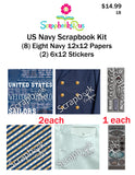 US NAVY 12"x12” Scrapbook 1B Paper Sticker 12pc Kit