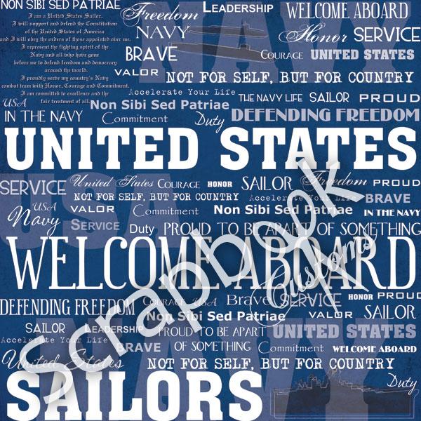 Scrapbook Customs US NAVY 12&quot;x12” Scrapbook Paper