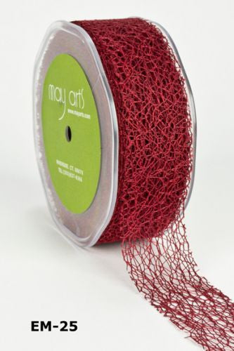 May Arts 1.5&quot; MESH WEB Ribbon 1 yard yd - Scrapbook Kyandyland