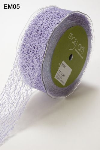 May Arts 1.5&quot; MESH WEB Ribbon 1 yard yd - Scrapbook Kyandyland