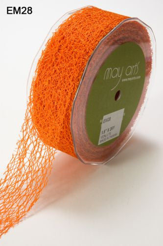 May Arts 1.5&quot; MESH WEB Ribbon 1 yard yd - Scrapbook Kyandyland