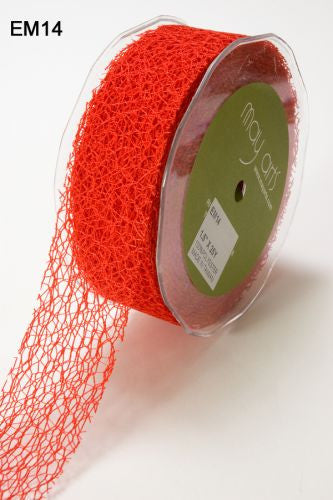 May Arts 1.5&quot; MESH WEB Ribbon 1 yard yd - Scrapbook Kyandyland