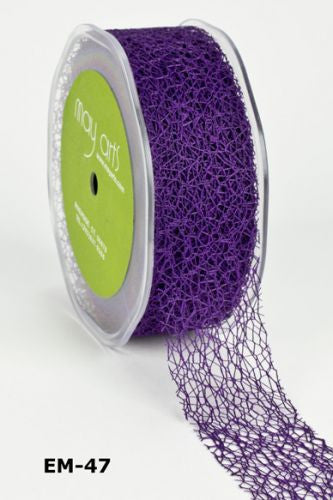 May Arts 1.5&quot; MESH WEB Ribbon 1 yard yd - Scrapbook Kyandyland