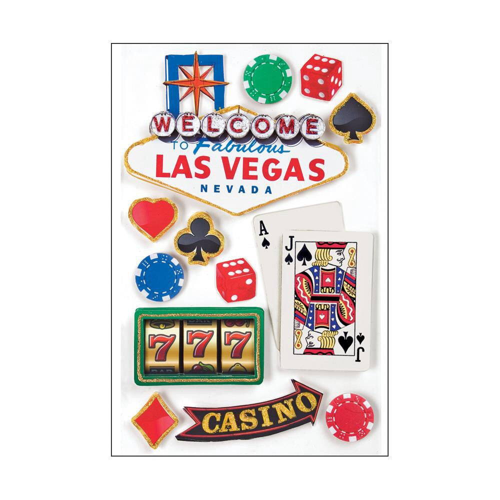 Paper House LAS VEGAS 3D Stickers 13pc Scrapbooksrus Scrapbook Store