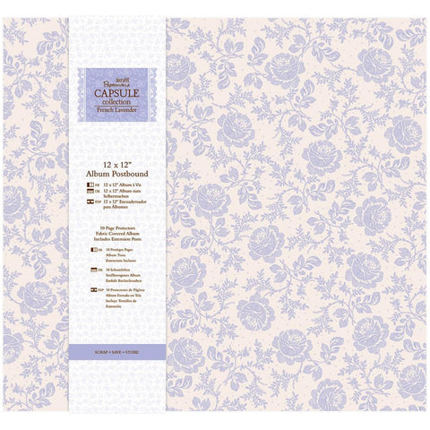 Papermania Scrapbook FRENCH LAVENDER 12"X12" Fabric Postbound Album