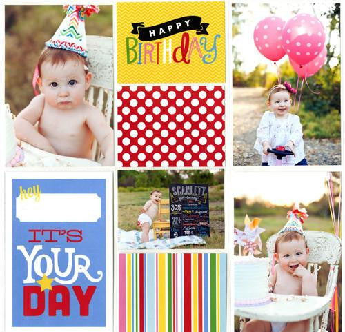 BIRTHDAY Pocket Pages Themed Cards 72pc Me &amp; My Big Ideas - Scrapbook Kyandyland