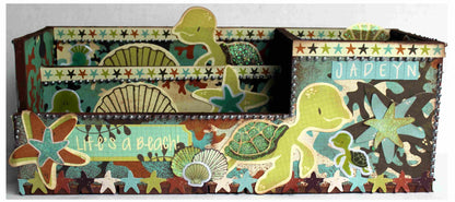 Kaisercraft ROCK POOL WAVES 12X12 Scrapbook Beach Paper 1 Sheet - Scrapbook Kyandyland