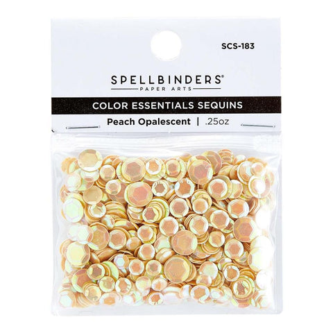 Spellbinders Opalescent SEQUINS PEACH Color Essentials .25oz 3 sizes Scrapbooksrus