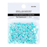 Spellbinders Opalescent SEQUINS TEAL Color Essentials .25oz 3 sizes Scrapbooksrus