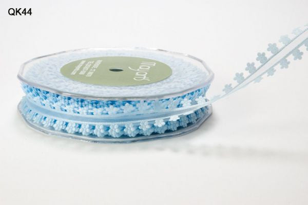 May Arts 3/4&quot; SHEER DAISY EDGE RIBBON Trim 1 yard yd - Scrapbook Kyandyland