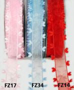 May Arts 1" SHEER HEART EDGE Light Blue Ribbon Trim 1 yard yd - Scrapbook Kyandyland