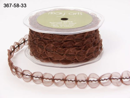 May Arts 1&quot; SHEER LOOP TRIM Ribbon Trim 1 yard yd - Scrapbook Kyandyland
