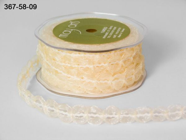 May Arts 1&quot; SHEER LOOP TRIM Ribbon Trim 1 yard yd - Scrapbook Kyandyland