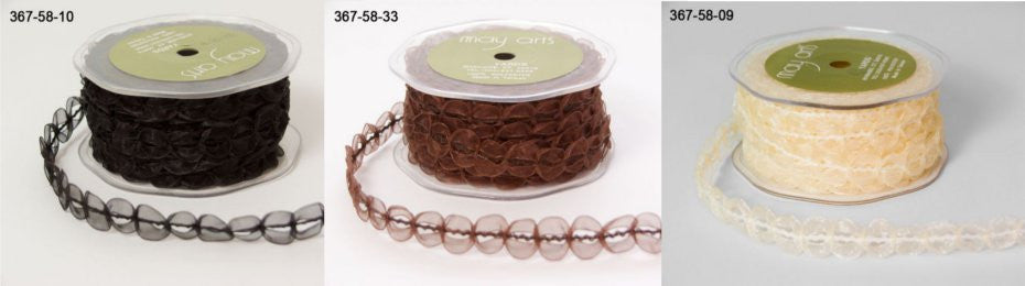 May Arts 1&quot; SHEER LOOP TRIM Ribbon Trim 1 yard yd - Scrapbook Kyandyland
