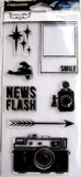 Fiskars Retro Flash CAMERA Clear Acrylic Stamp Set 7pc