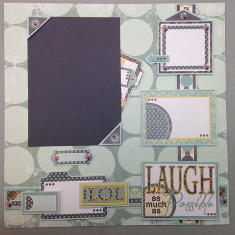 Page Kit (2) 12x12 Scrapbook LAUGH OUT LOUD - Scrapbook Kyandyland