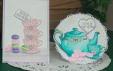 TIME FOR TEA Clear Acrylic Stamp Set 19pc