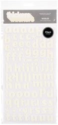 American Crafts Thickers GIGGLES White Foam Letter Stickers - Scrapbook Kyandyland
