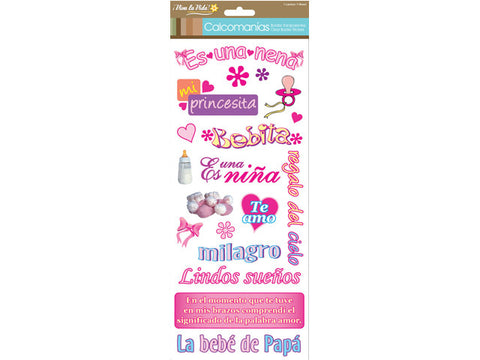 Viva la Vida ES UNA NENA Clear Spanish Baby Girl Stickers 6x12 - Scrapbook Kyandyland