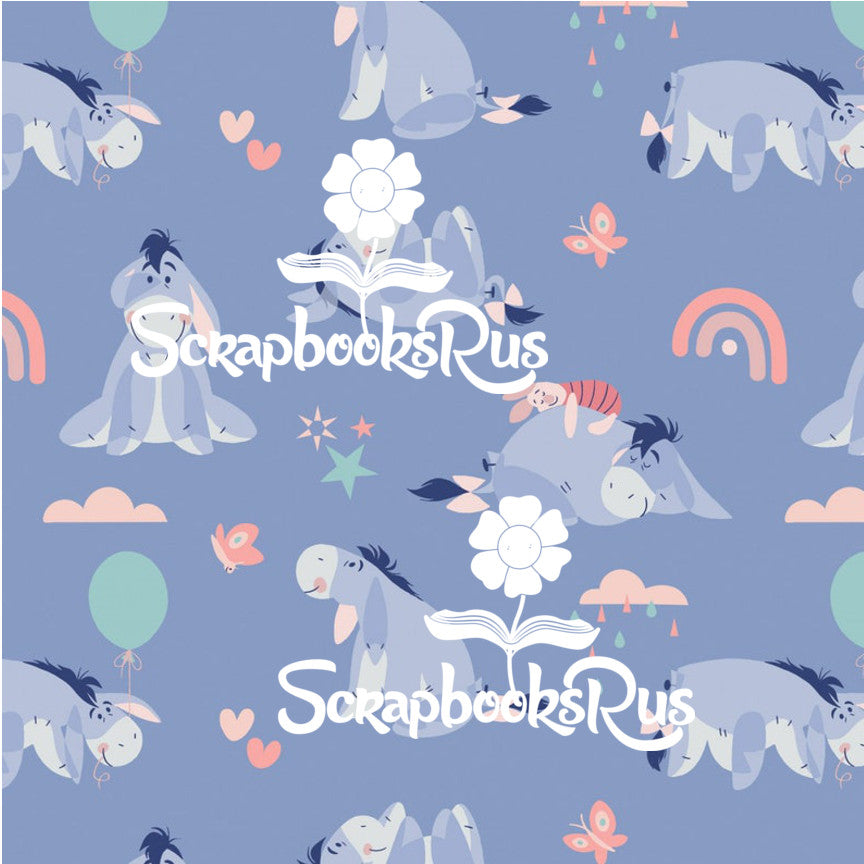 Disney Winnie the Pooh EEYORE ENJOY THE LITTLE THINGS 12&quot;x12&quot; Scrapbook Paper