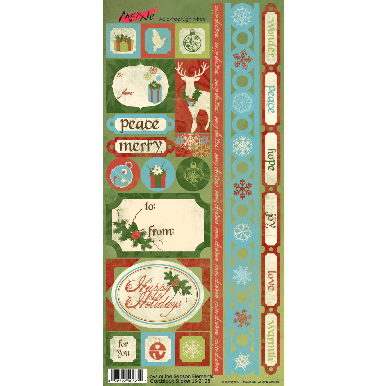 JOYS OF THE SEASON TAG Kit 12”X12” 7pc