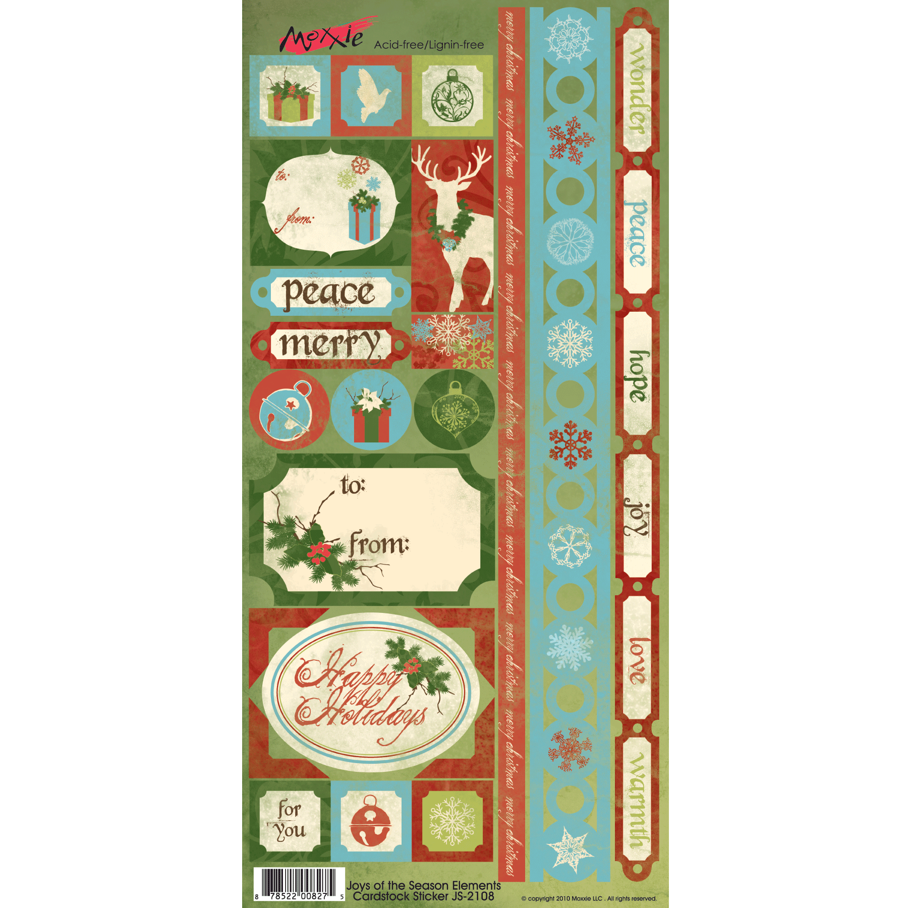 JOYS OF THE SEASON TAG Kit 12”X12” 7pc