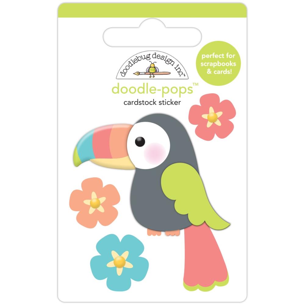 Doodlebug Doodle-Pops Seaside Summer TOUCAN TANGO 3D Stickers