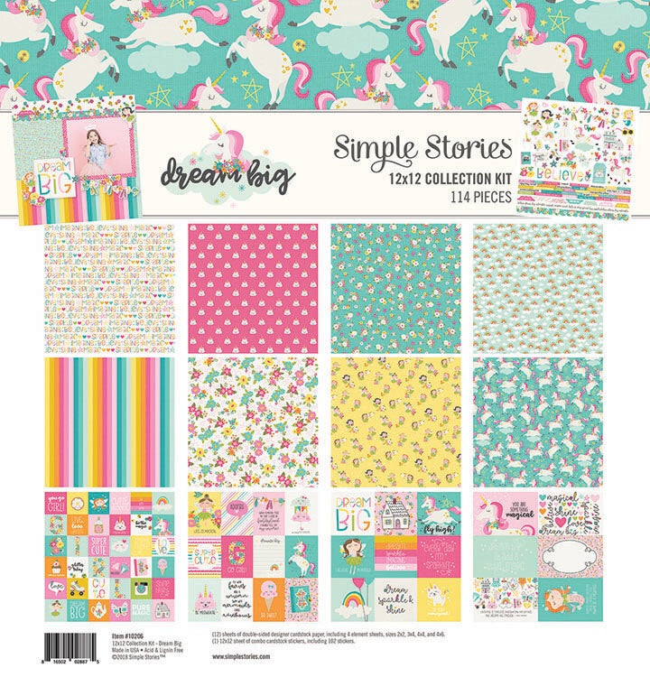 Simple Stories DREAM BIG Collection Kit 12&quot;X12&quot;114 pc. Scrapbooksrus