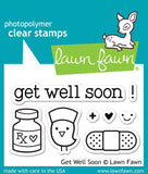 Lawn Fawn GET WELL SOON Clear Stamps 8pc