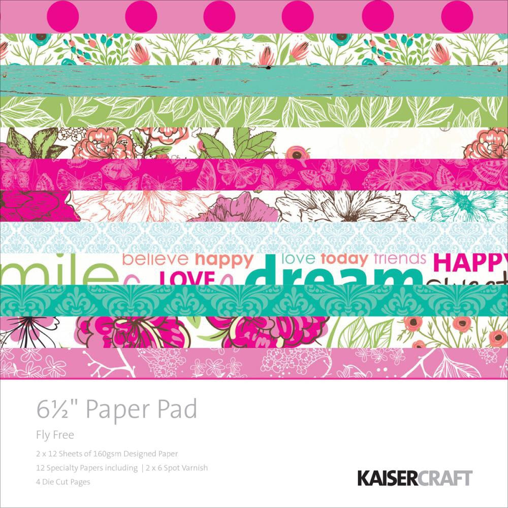 Kaisercraft 6.5&quot; FLY FREE Paper Pad for Cards &amp; Minis